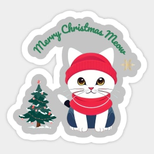 merry christmas meow Sticker